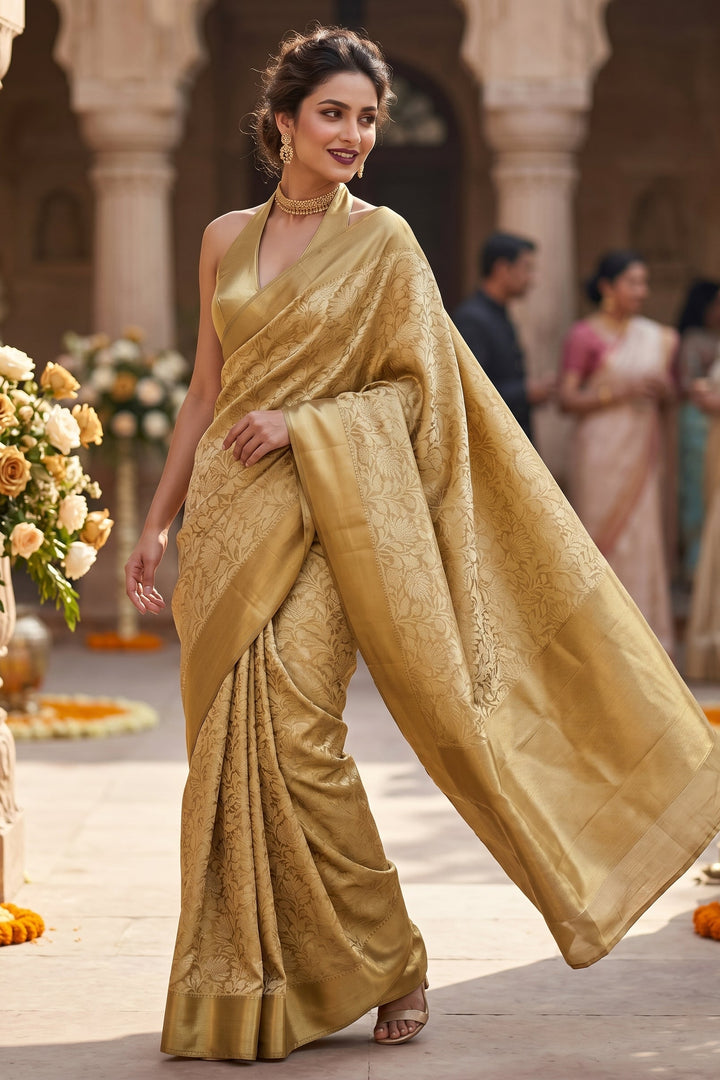 The Golden Lily Banarasi Tissue Silk Saree