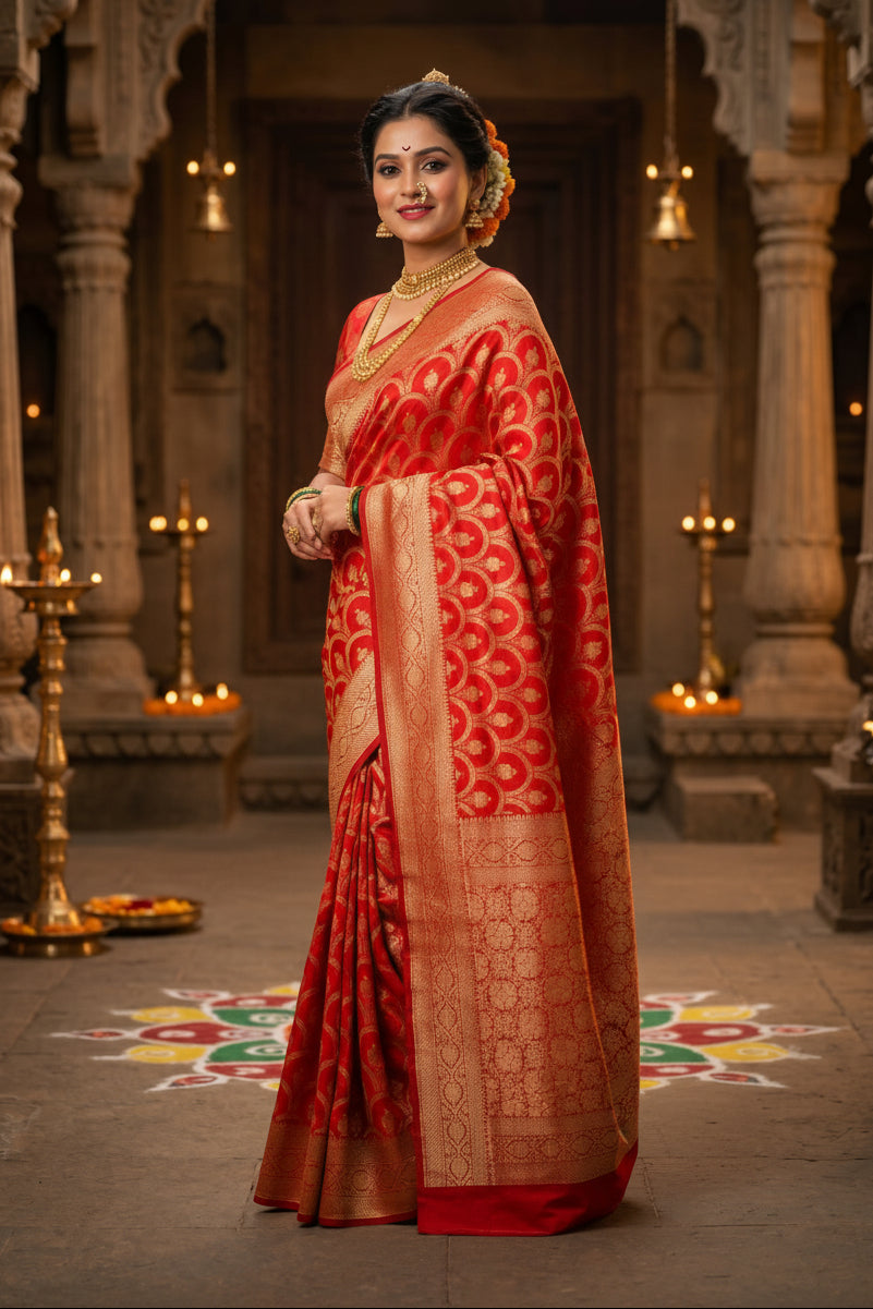Smile with your eyes Banarasi Georgette  Silk Saree