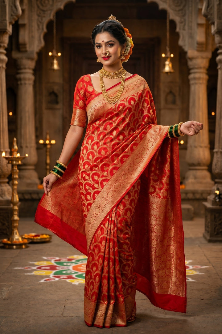 Smile with your eyes Banarasi Georgette  Silk Saree