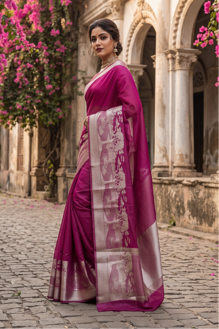 Nadi Ghat Banarasi Fancy silk Saree