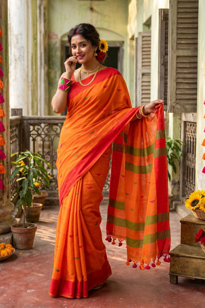 Land Of Bengal Khadi Cotton Saree