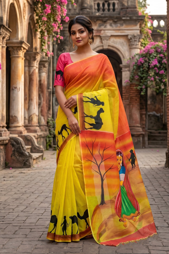 Transformation Hand Painted Kota Saree