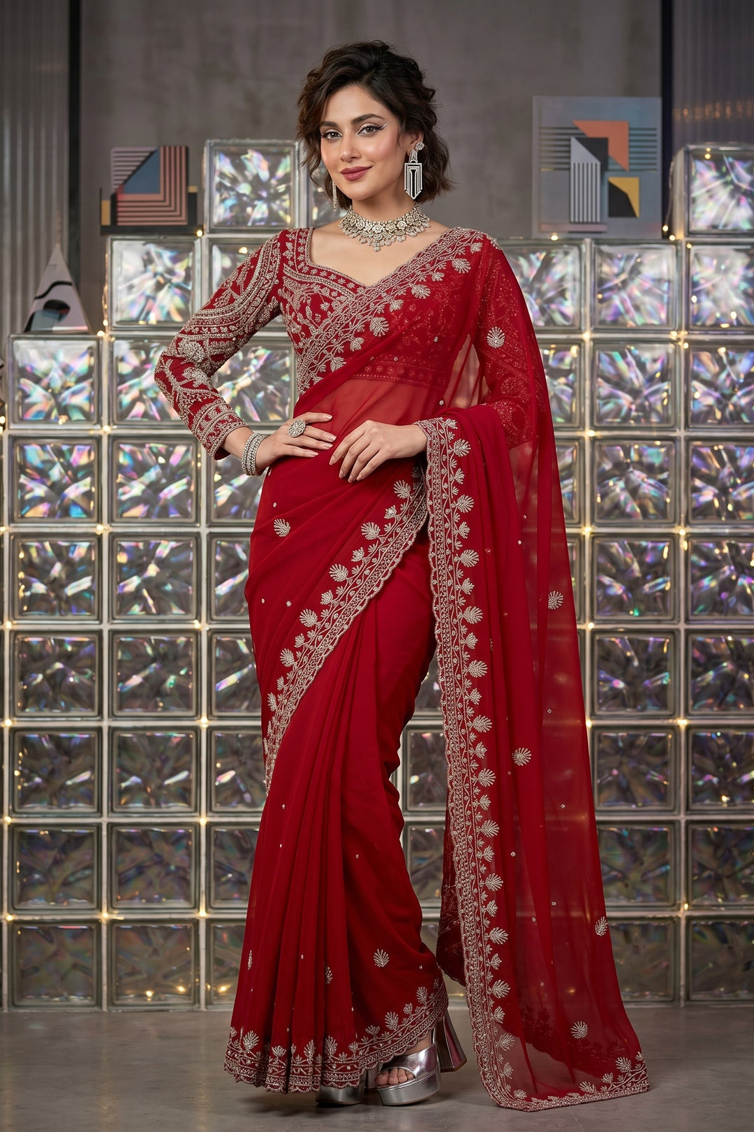 Timeless Stories Georgette Silk Saree