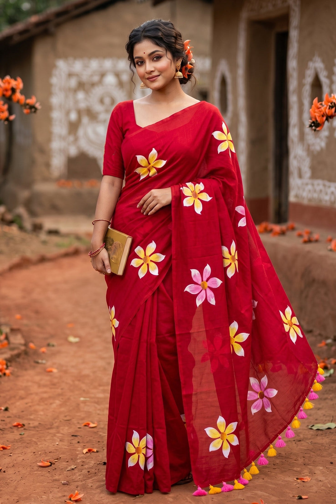 Kanak Pushpo Mul Cotton Saree