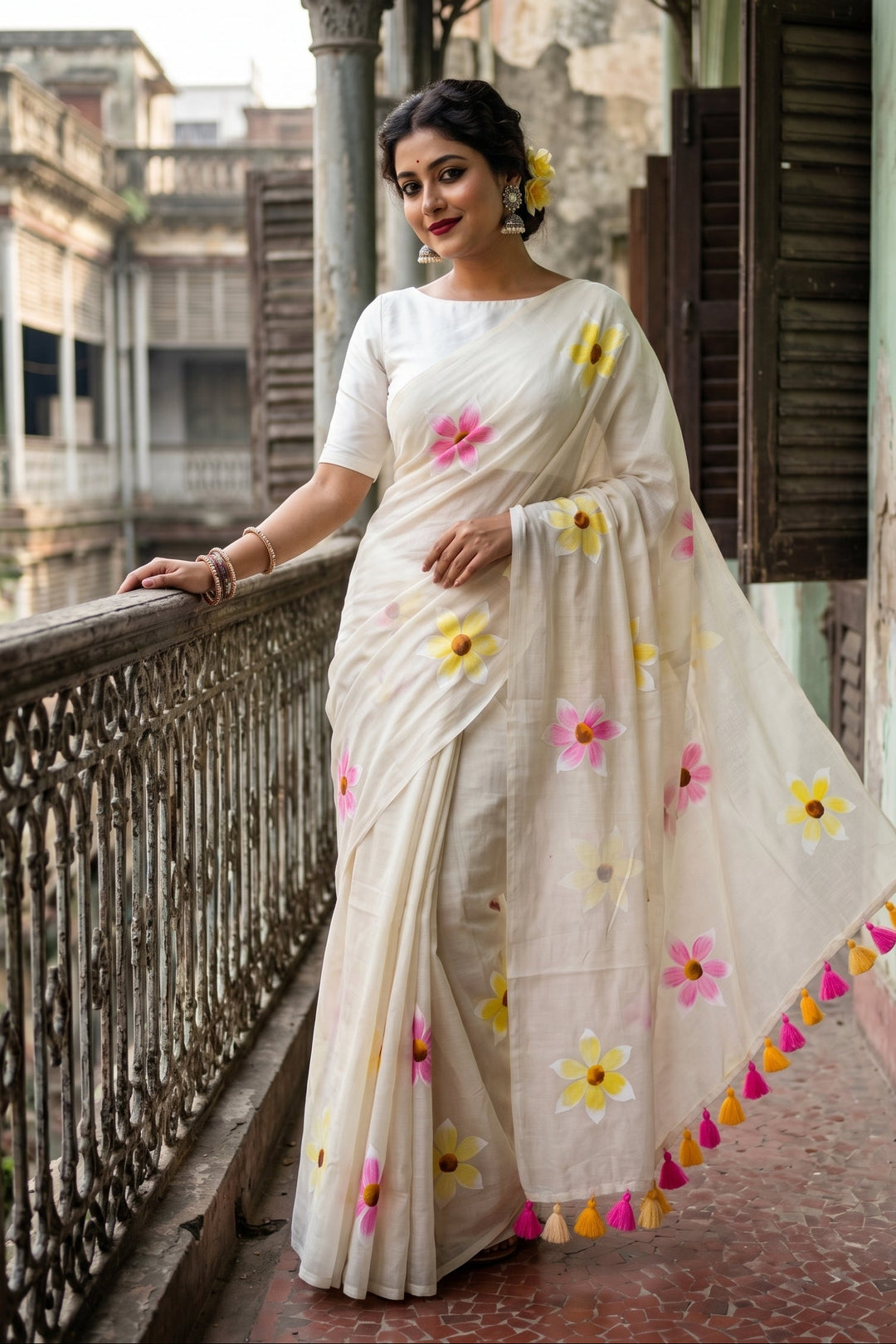 Kanak Pushpo Mul Cotton Saree