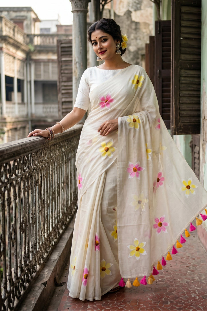 Kanak Pushpo Mul Cotton Saree