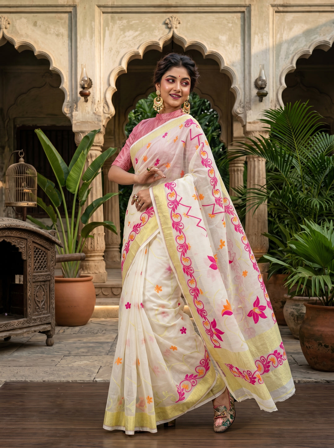 Nirjharini Dhakai Jamdani Saree