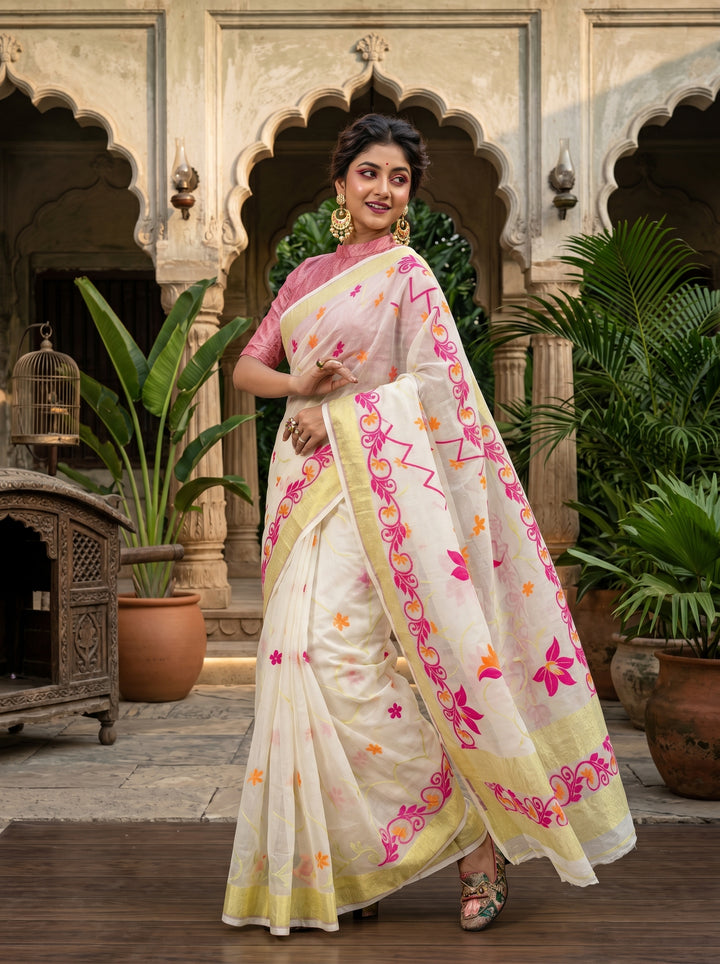 Nirjharini Dhakai Jamdani Saree