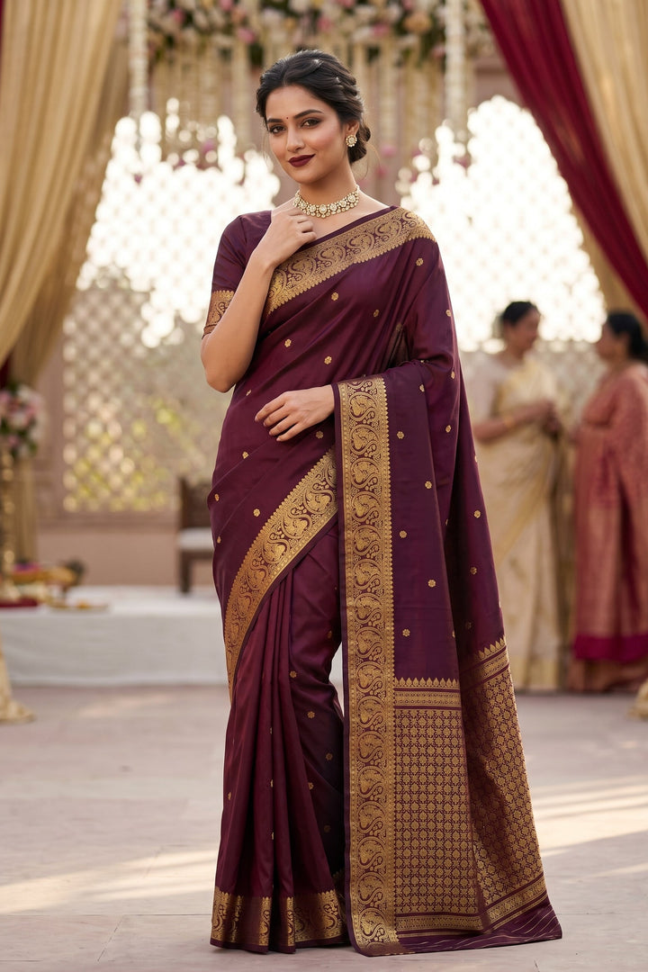 Aged Like Wine Designer Katan Silk Saree