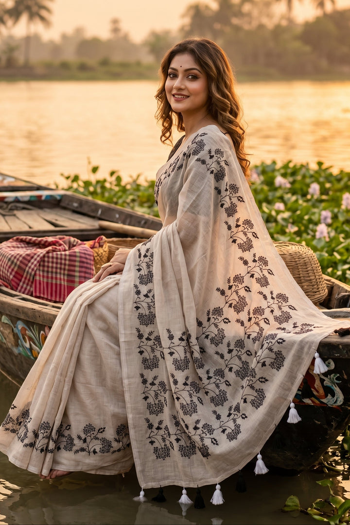 Bangarup (বঙ্গরূপ)– The Beauty of Bengal Embroidered Saree