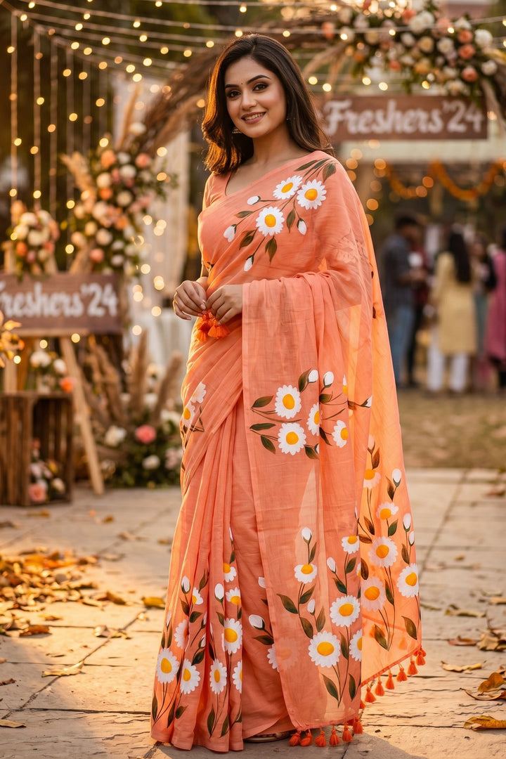 The perfect fresher's party  Mul Cotton Saree