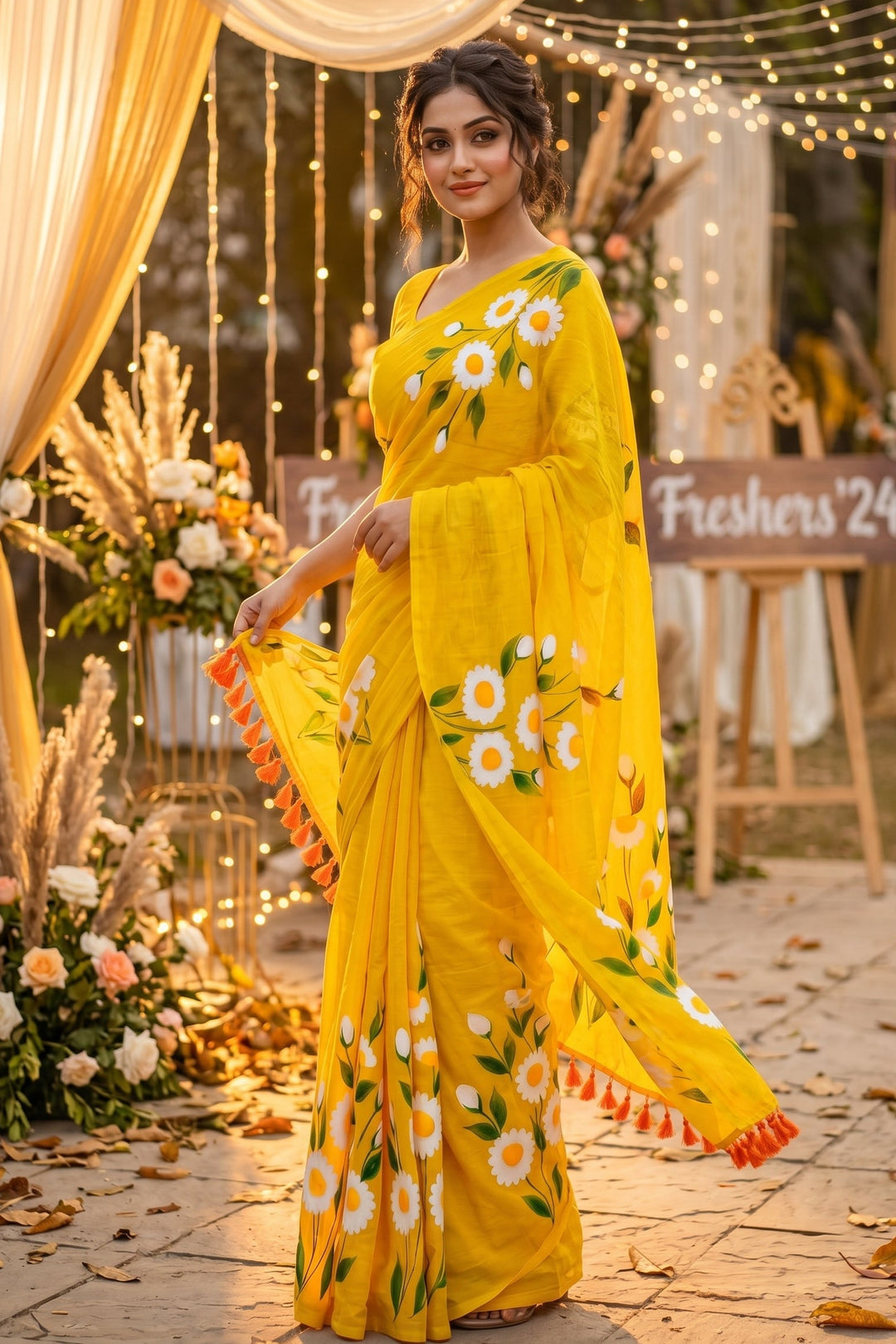 The perfect fresher's party  Mul Cotton Saree