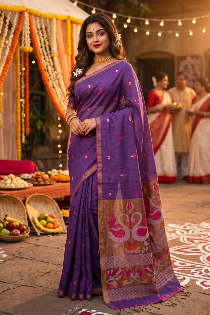 Aponjon Pure Linen Jamdani Saree
