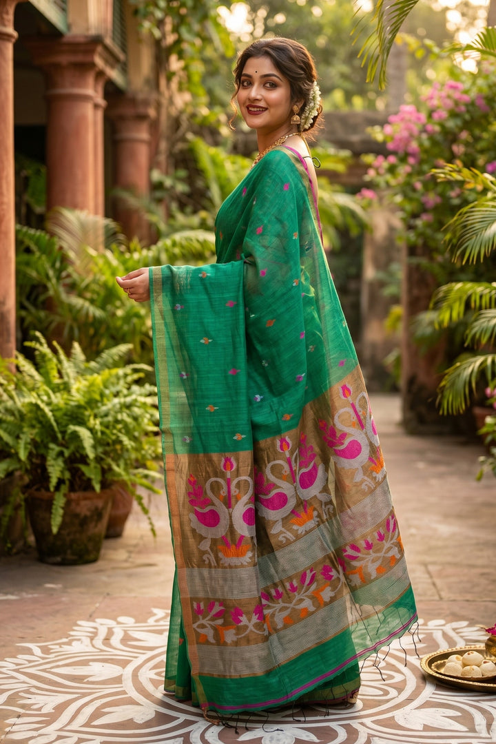 Aponjon Pure Linen Jamdani Saree