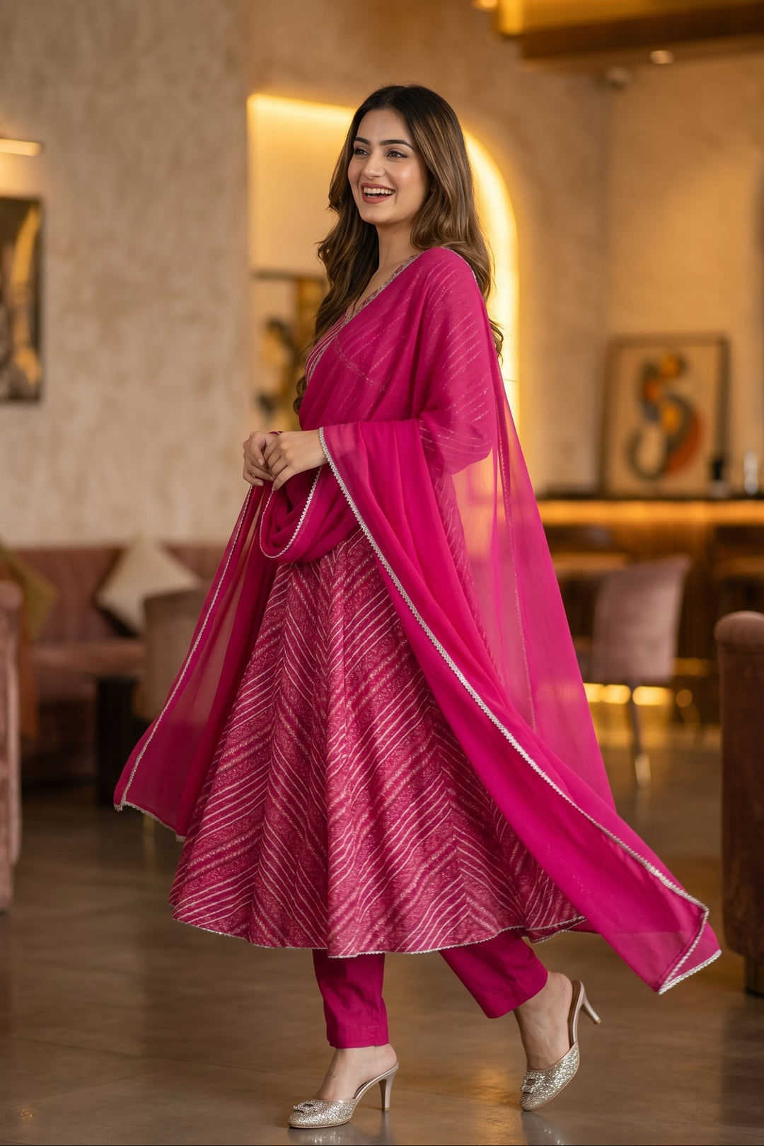 Leherika Anarkali Cotton Kurti Set