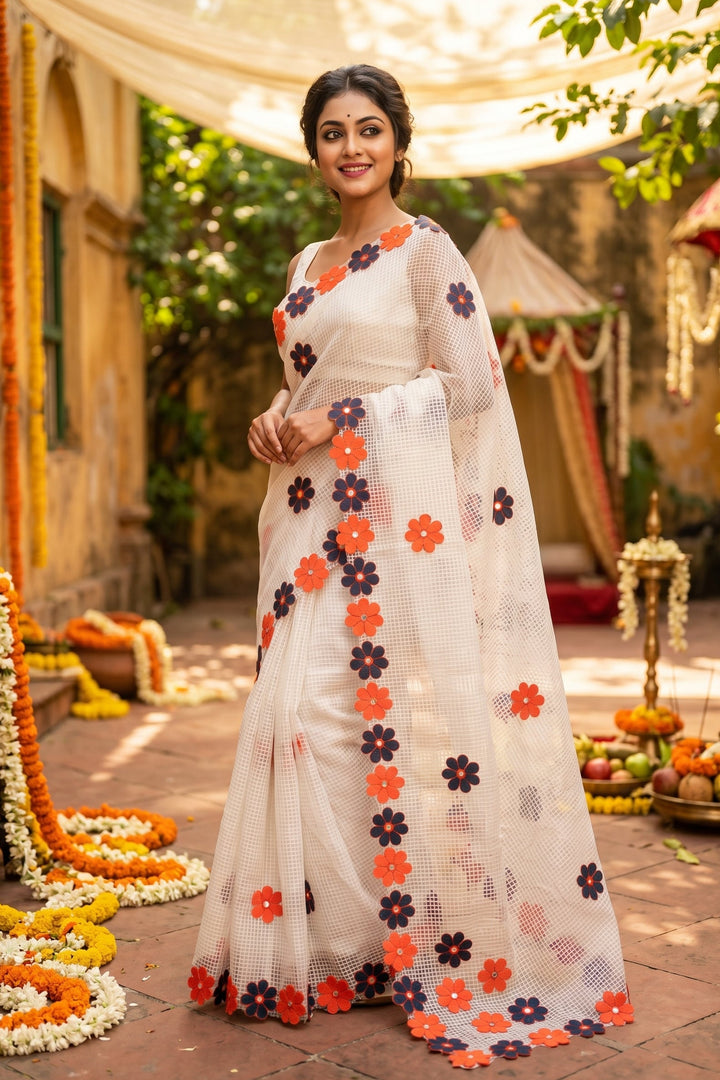 Surobhilata Reshom Kota Applique Saree