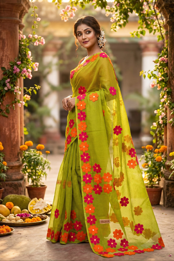 Surobhilata Reshom Kota Applique Saree