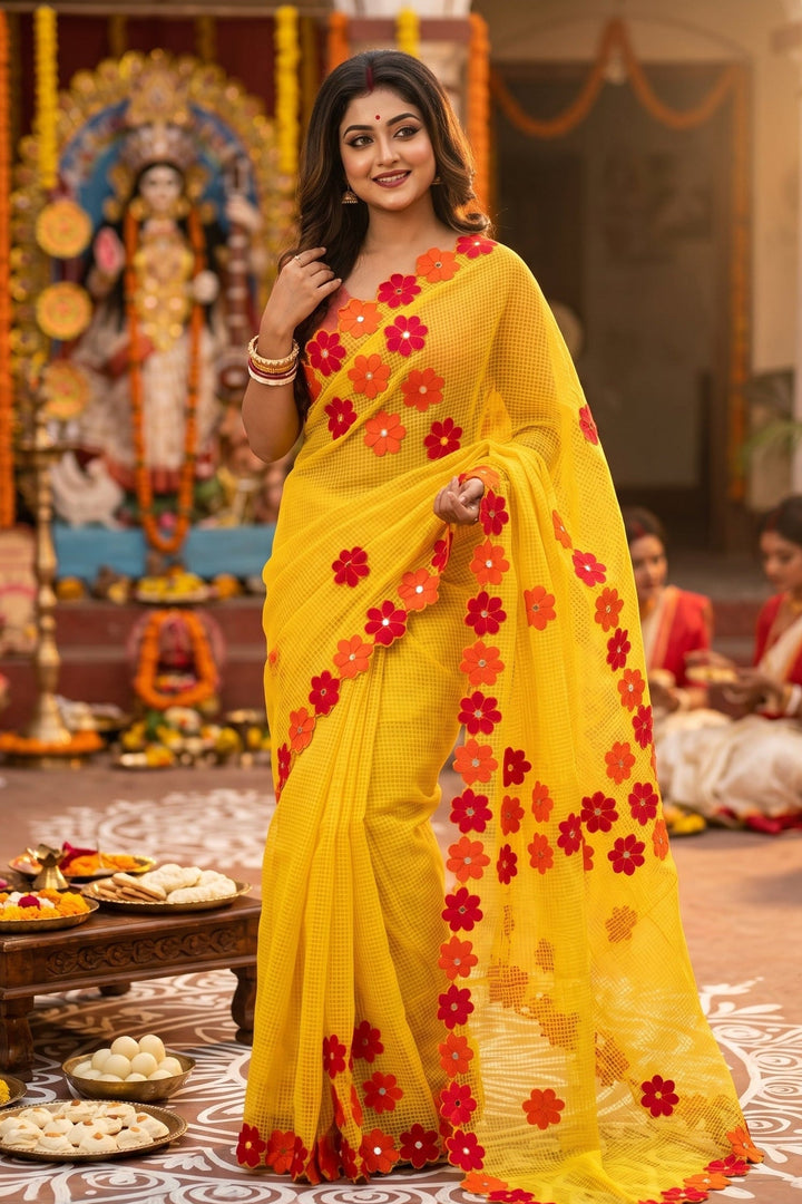 Surobhilata Reshom Kota Applique Saree