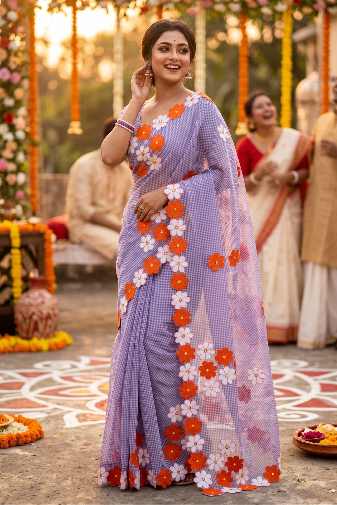 Surobhilata Reshom Kota Applique Saree
