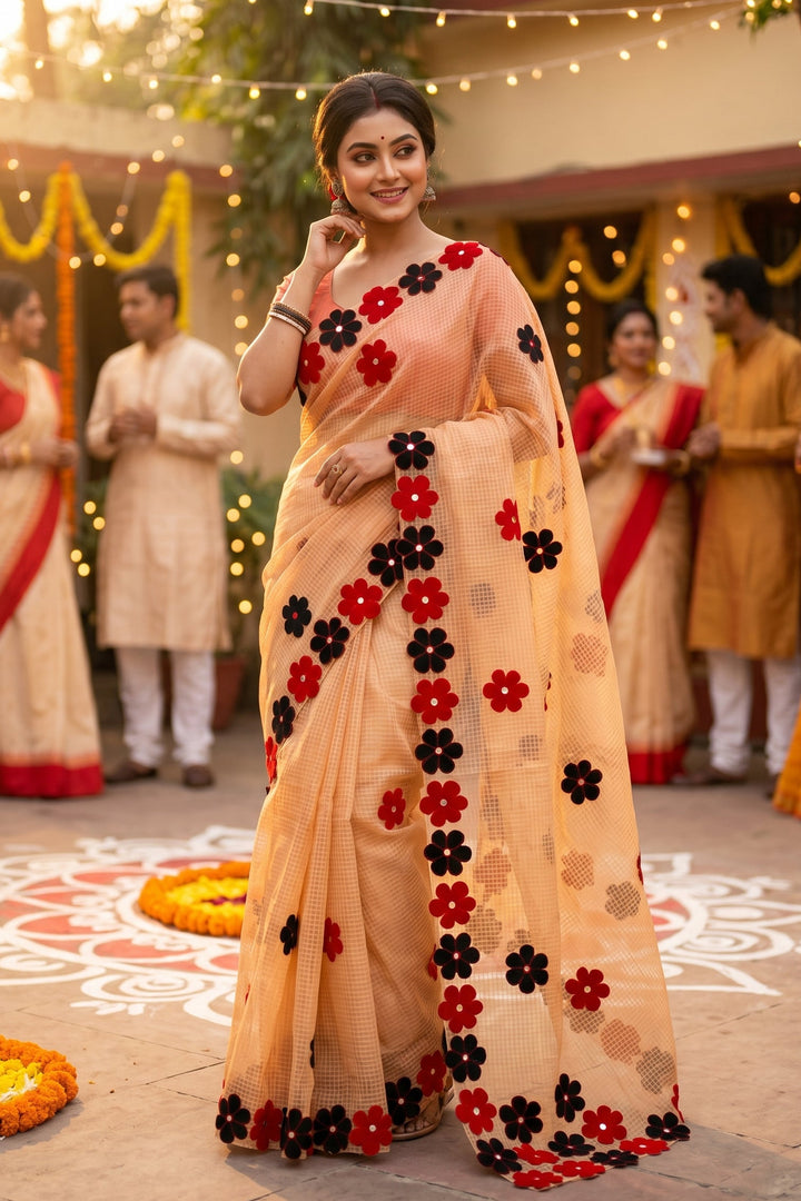 Surobhilata Reshom Kota Applique Saree