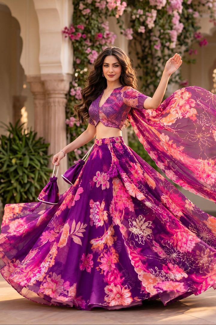 Petal Symphony Organza Lehenga