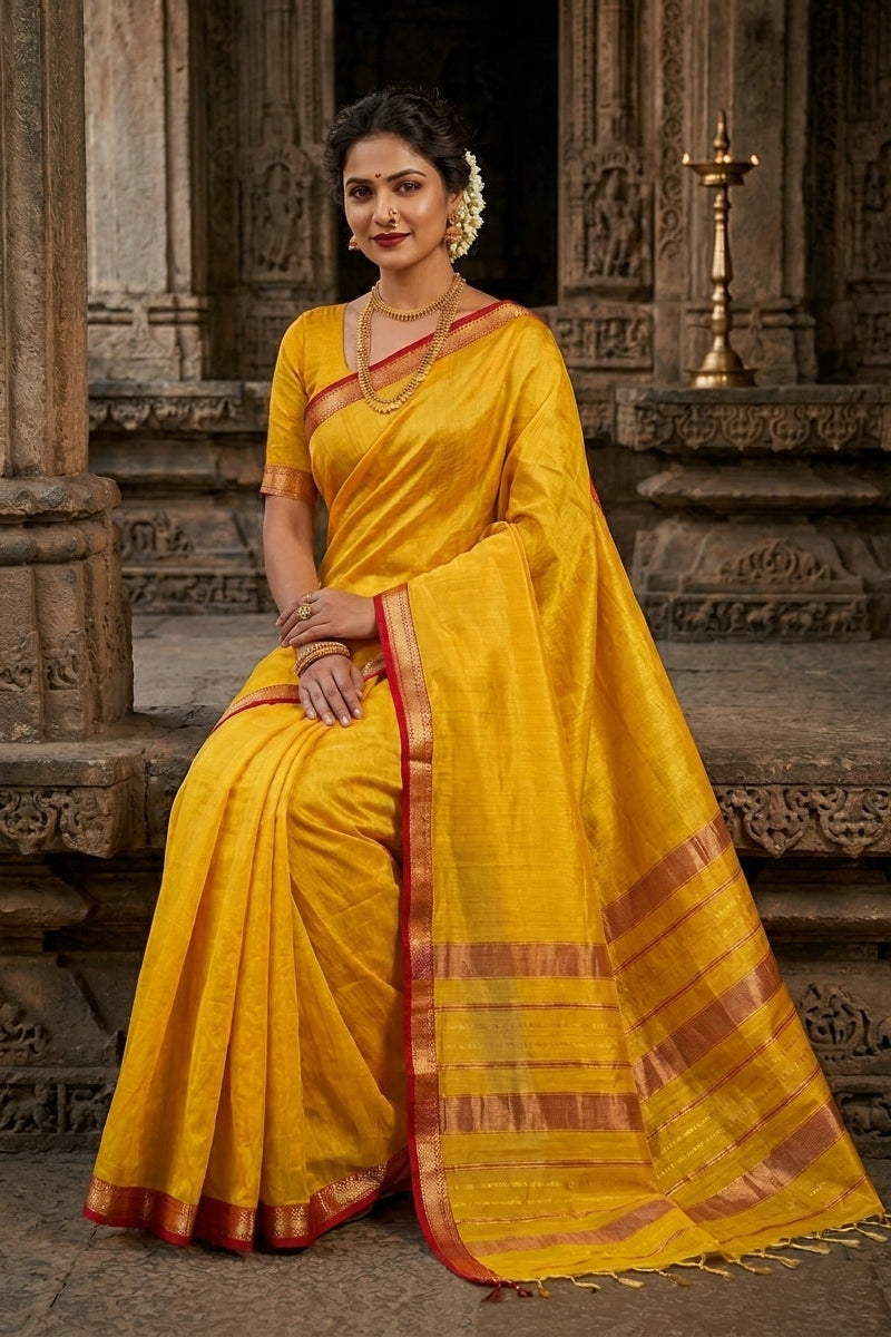 Roudro Chhowa Maheshwari Tissue silk saree