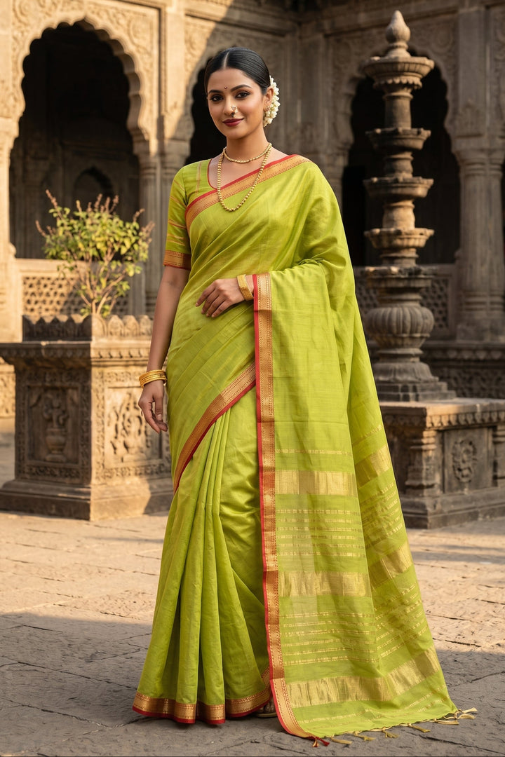 Roudro Chhowa Maheshwari Tissue silk saree