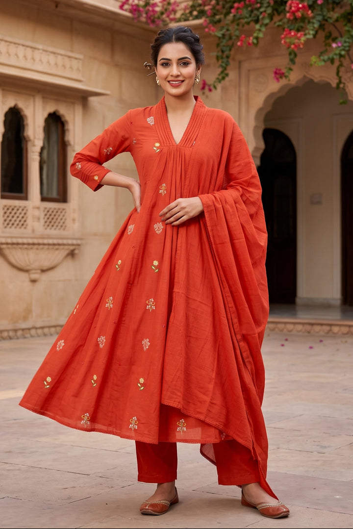 Orchid Glory Designer Cotton Kurti Set