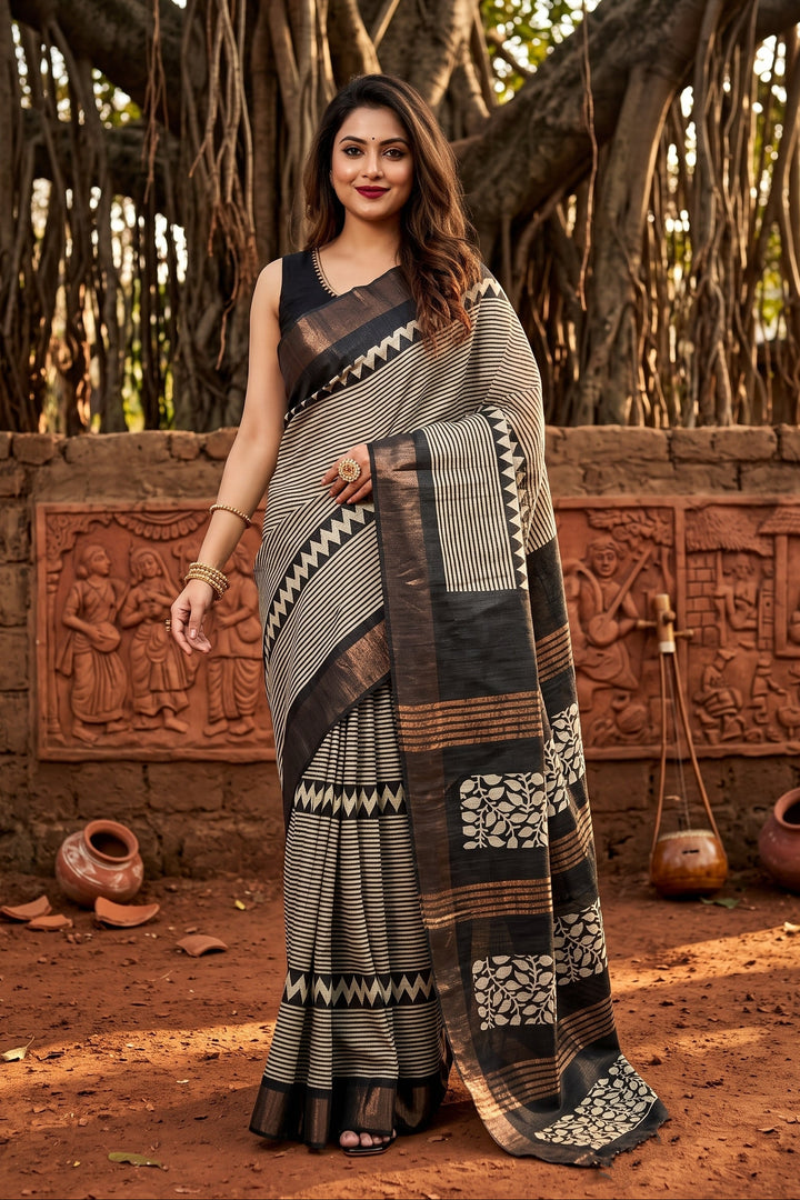 Aura of Gold Ghicha Tussar Silk Saree