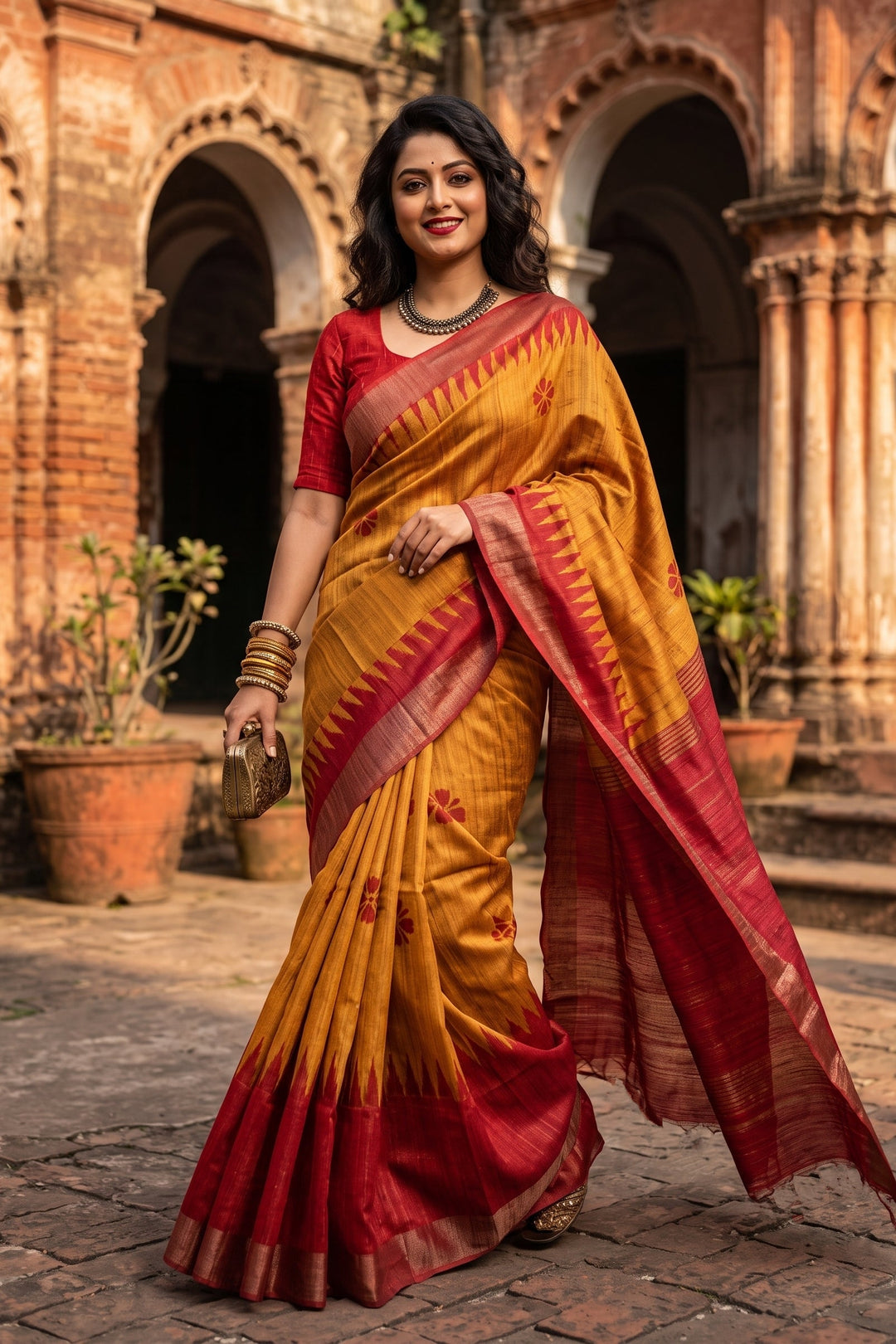 Aura of Gold Ghicha Tussar Silk Saree