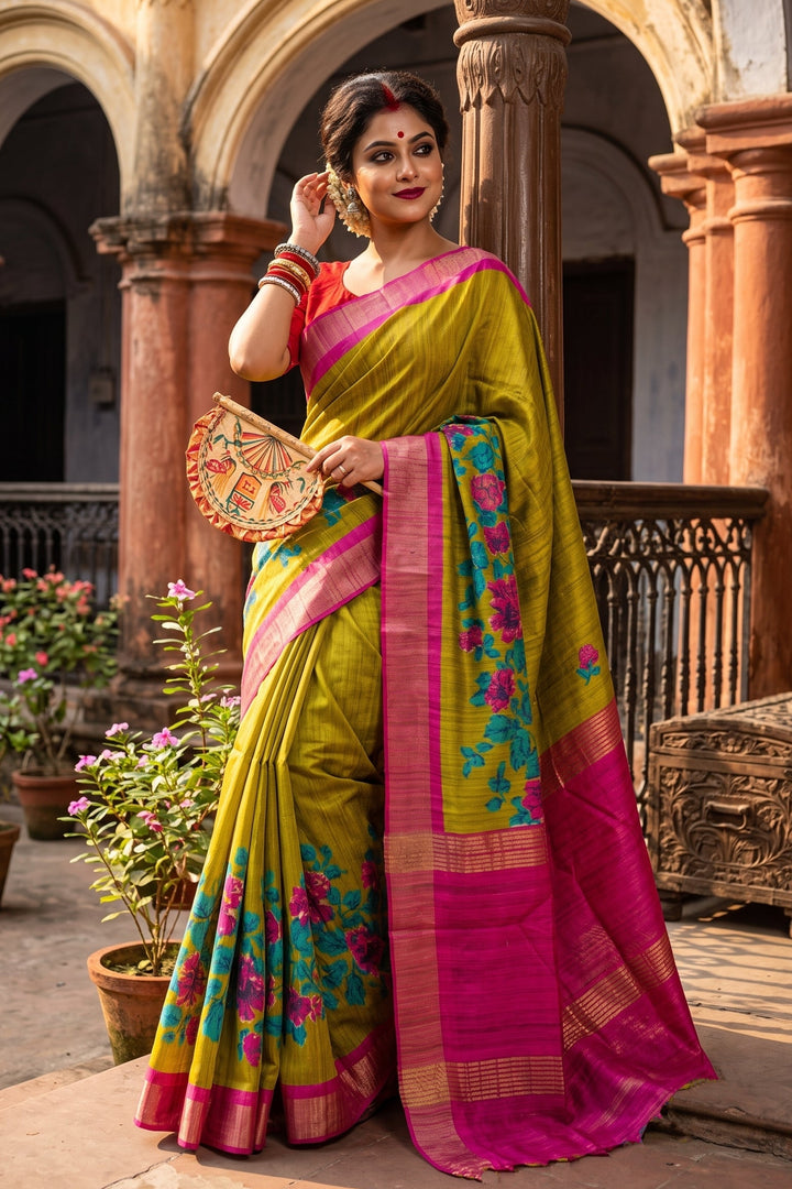 Aura of Gold Ghicha Tussar Silk Saree