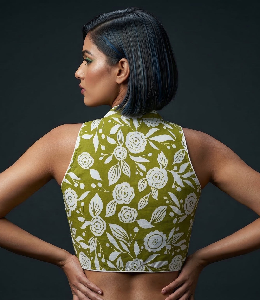 Color Pop Halter Neck Blouse