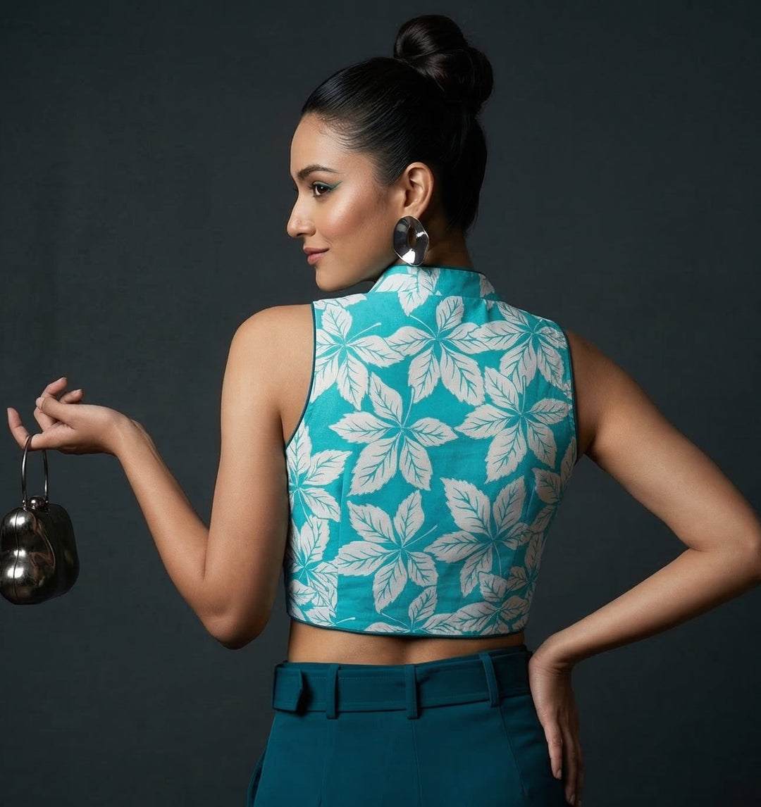 Color Pop Halter Neck Blouse