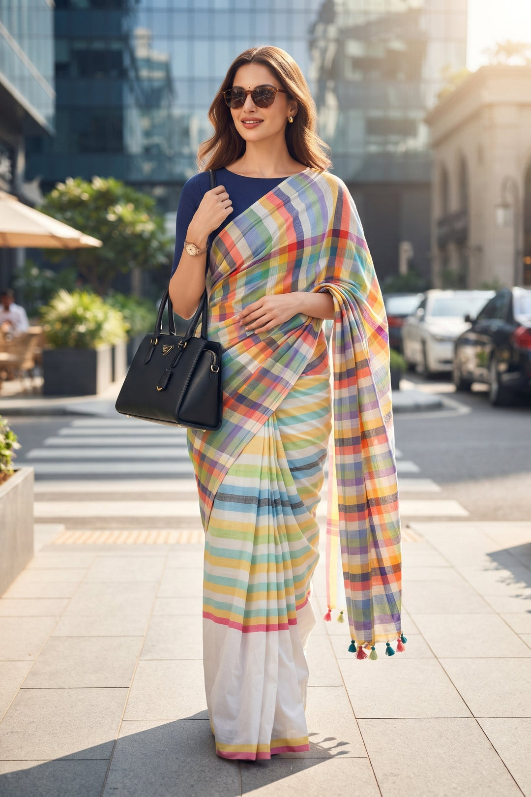 Saptaranga Khadi Cotton Saree