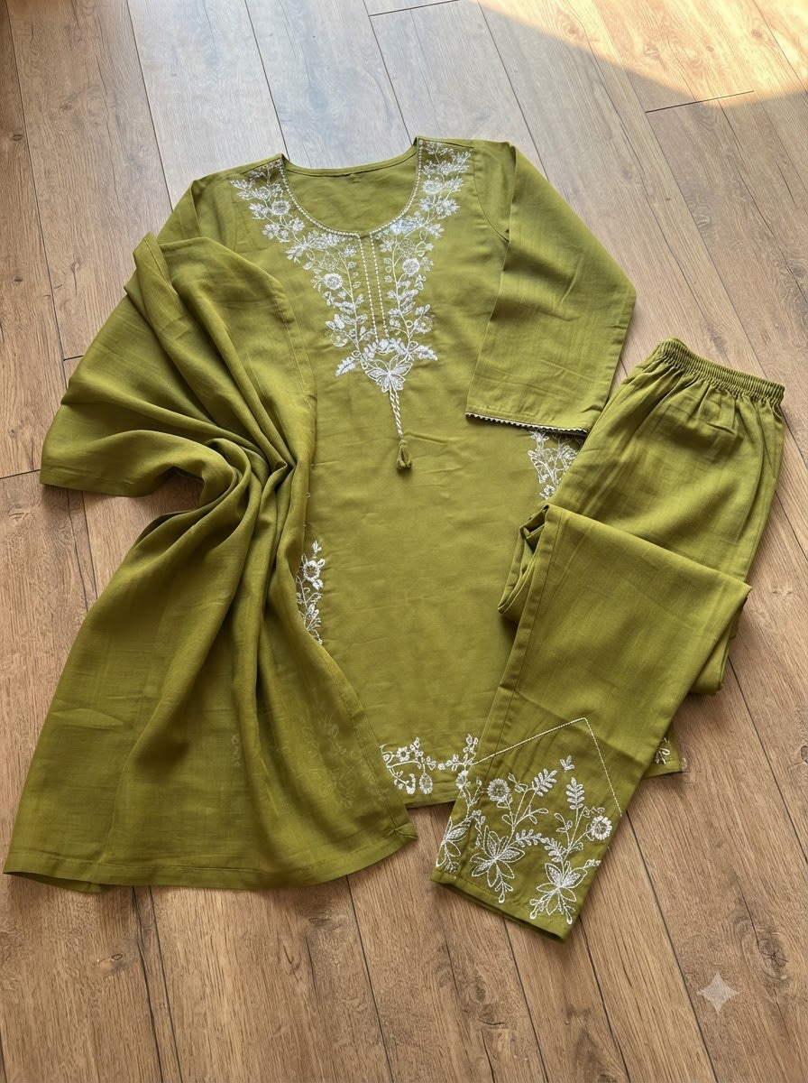 Pretty Petal Cotton Kurti Set