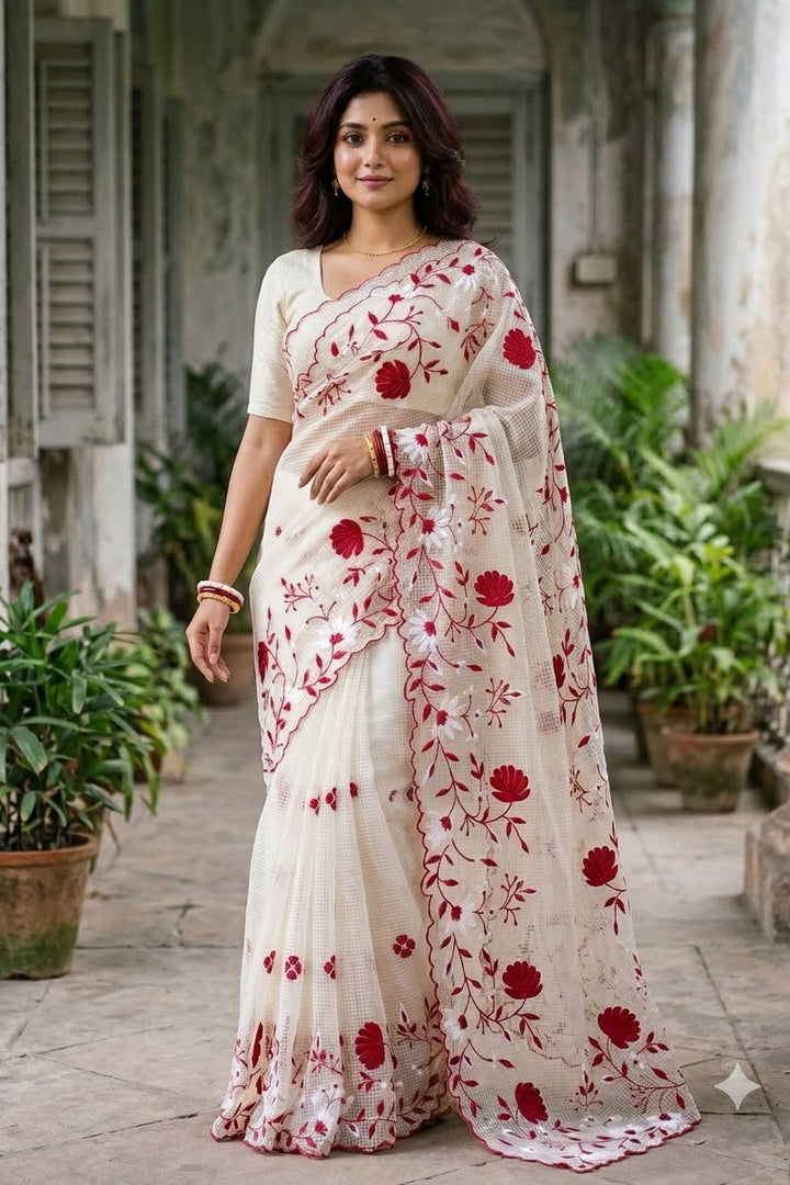 Chandramallika Kota Embroidered Saree