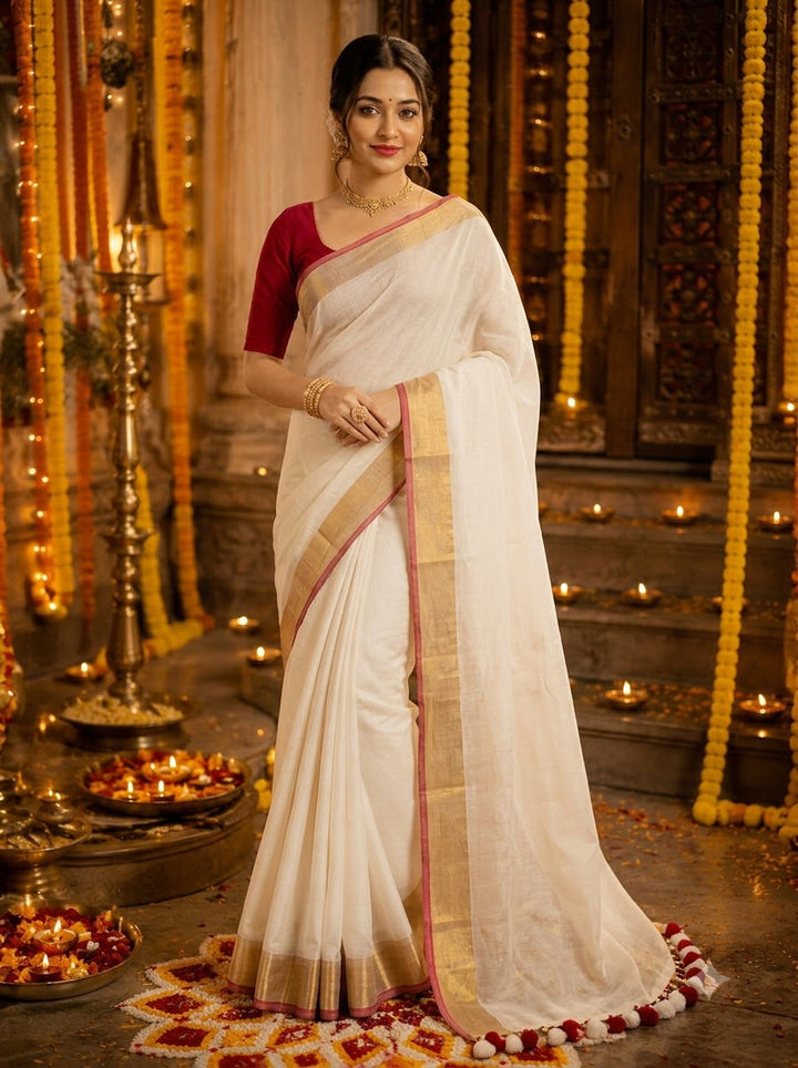 Gulabi Kanchan – Festive Mul Cotton Saree
