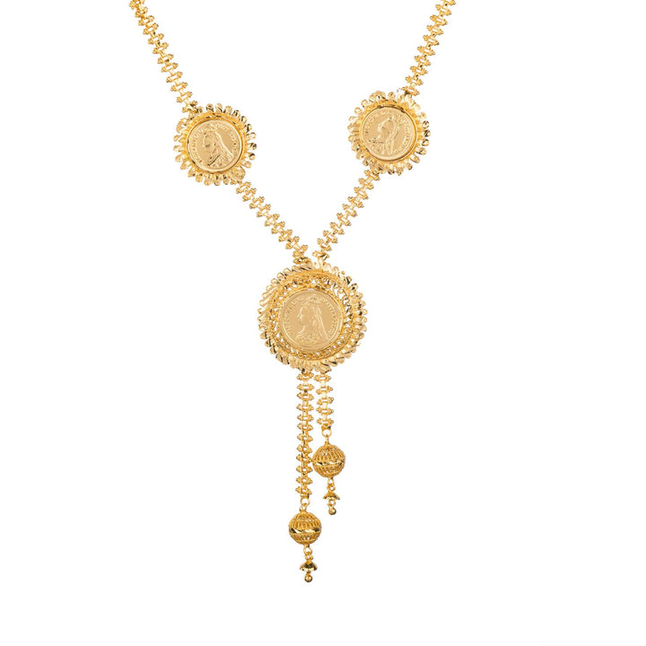 Trimukhee Gold Plated Gini Haar [ Long Chain]