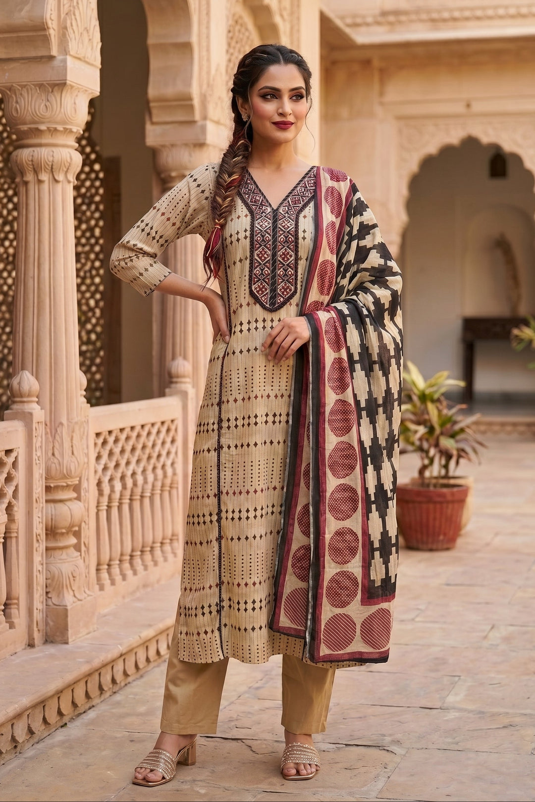 Rustic Romance Cotton Kurti Set