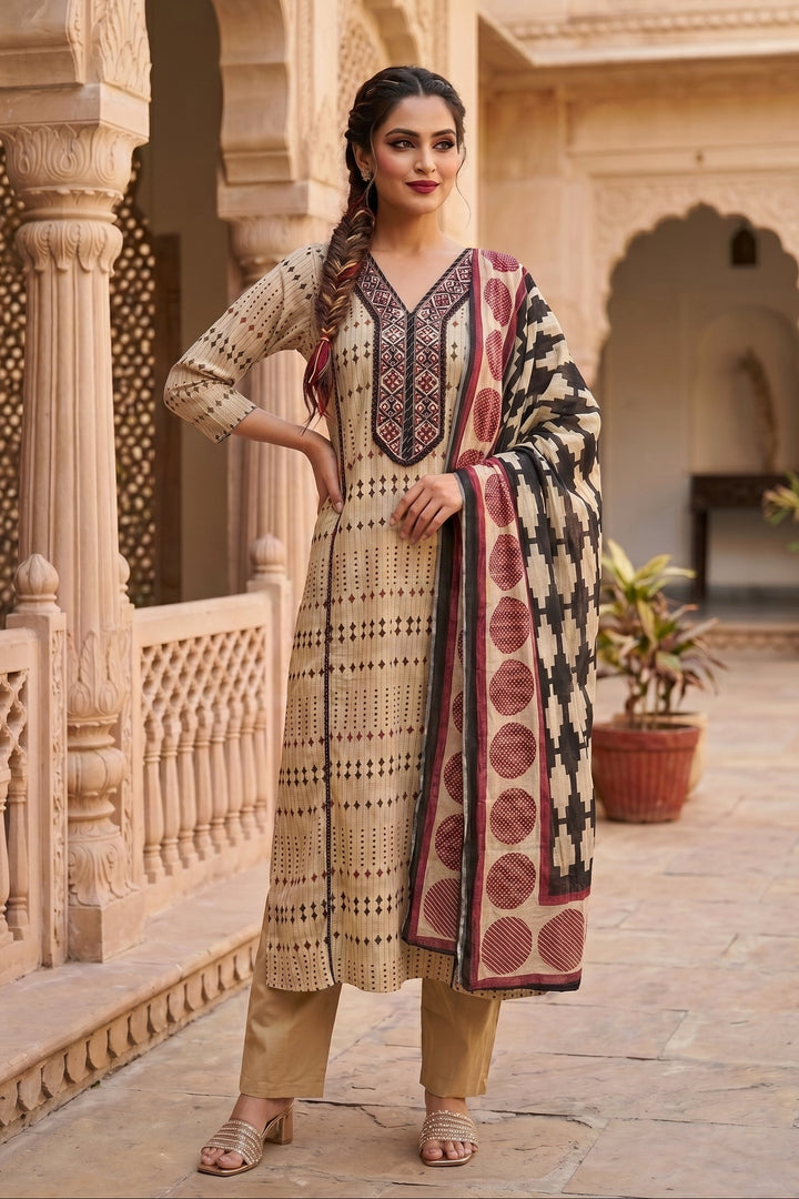 Rustic Romance Cotton Kurti Set