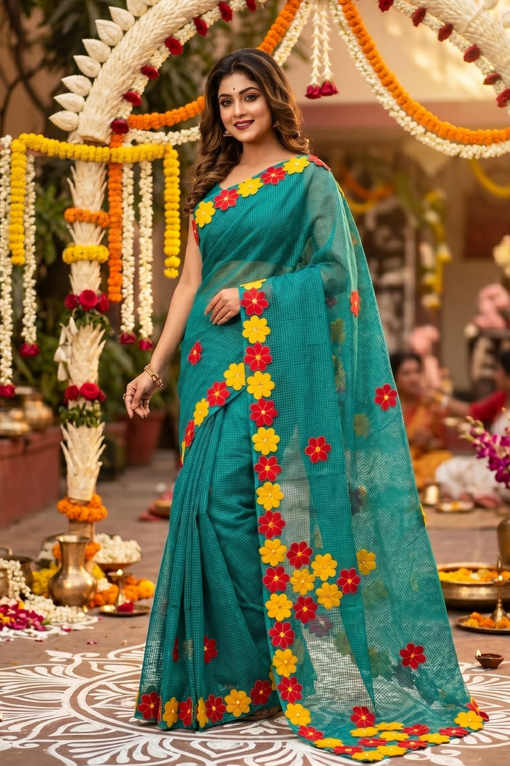 Surobhilata Reshom Kota Applique Saree