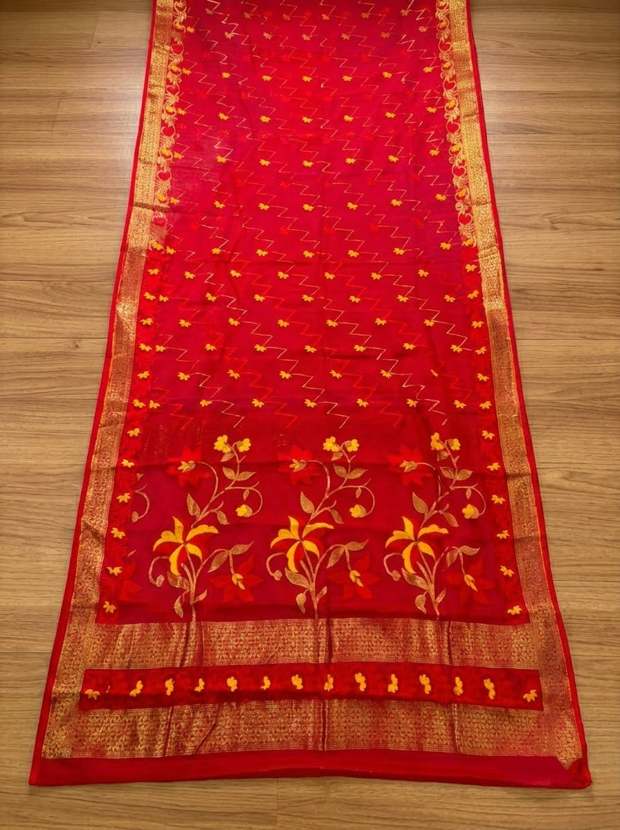 Paarijaat Dhakai Jamdani Saree