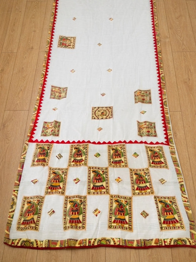 Mithila Mosaic Madhubani Patch Work Saree