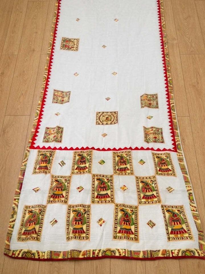 Mithila Mosaic Madhubani Patch Work Saree