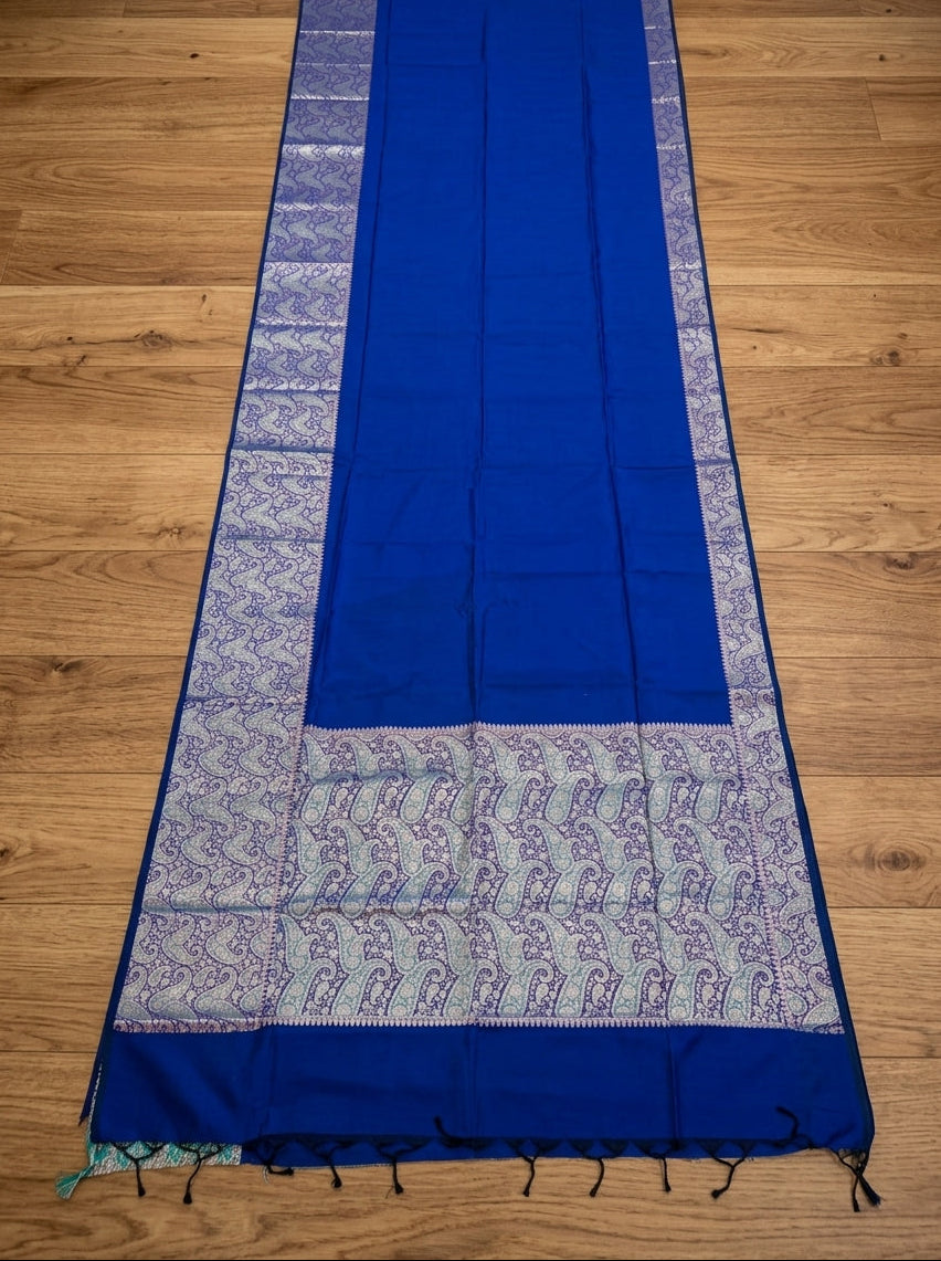 The Sovereign Scarlet Banarasi Semi Katan Silk Saree