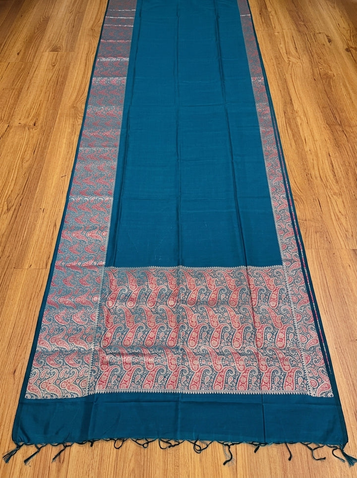 The Sovereign Scarlet Banarasi Semi Katan Silk Saree