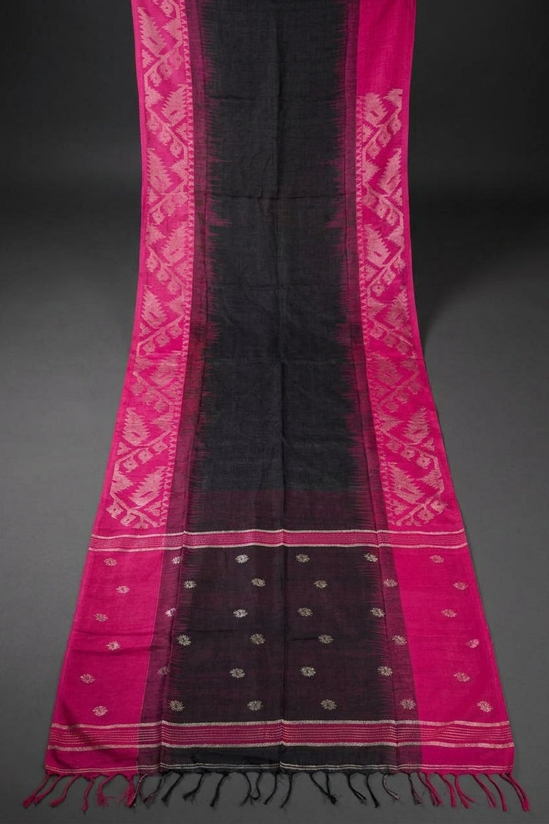 Sesher Bela Karat Linen Jamdani Saree
