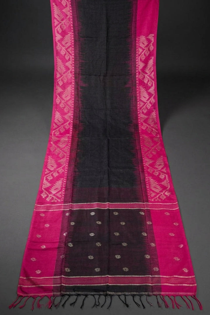 Sesher Bela Karat Linen Jamdani Saree