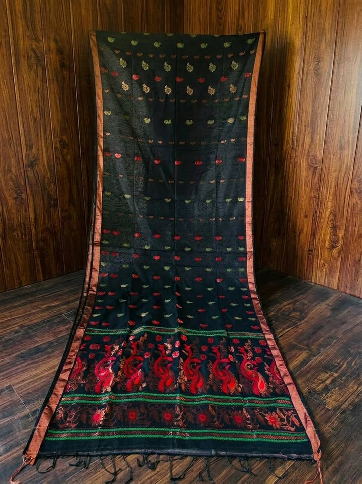 Mayura Chaya Banarasi Khadi Saree