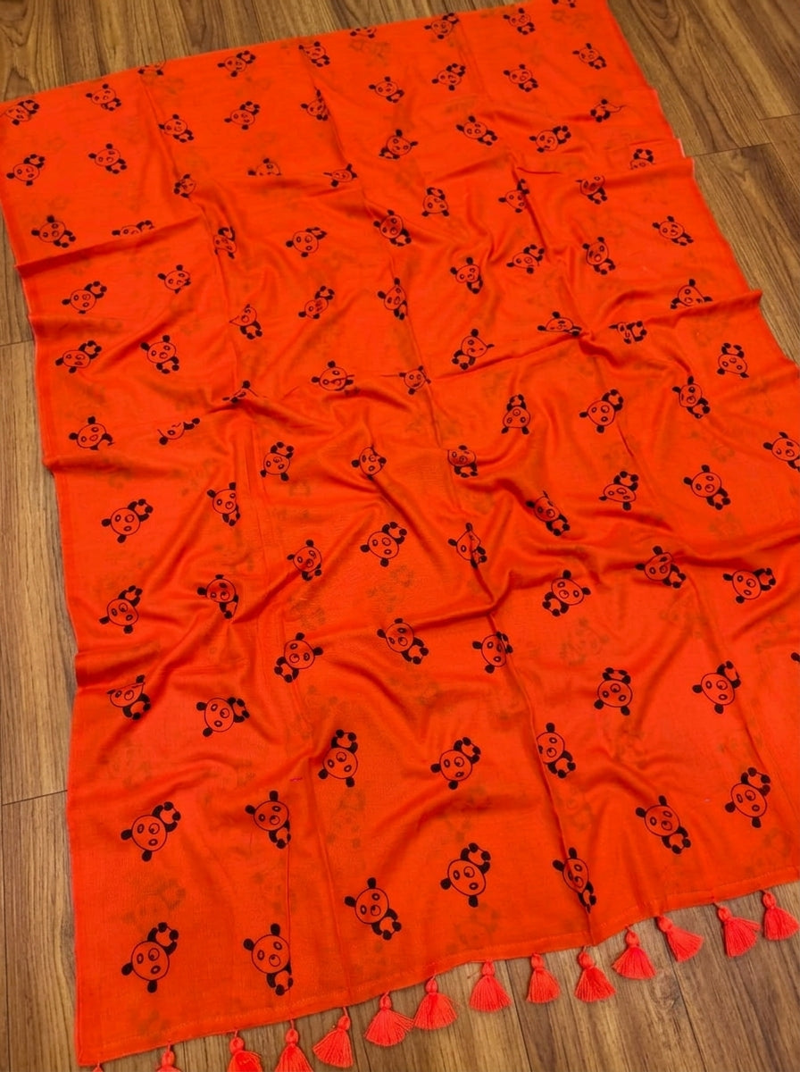 Little Panda Tale Mul Cotton Saree